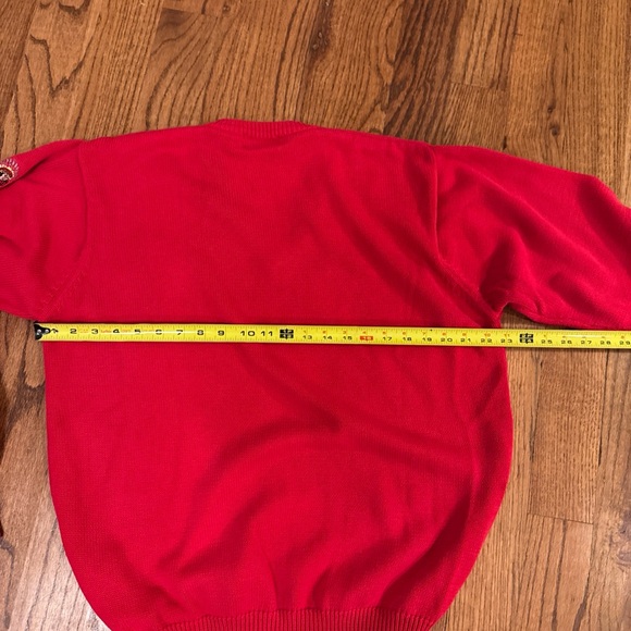 Titleist Red V-Neck Sweater with Black and Gray Stripes - Picture 5 of 9